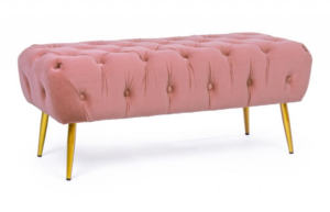 Elegancka pikowana ławka Giacinta różowa