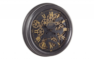 Zegar ścienny Engrenage w kolorze czarnym