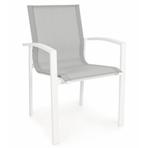 Białe ogrodowe krzesło z podłokietnikami Atlantic