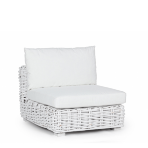 Biały, ratanowy fotel Olivenza