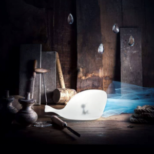 Designerska lampka tales w kształcie wielorybka w kolorze białym