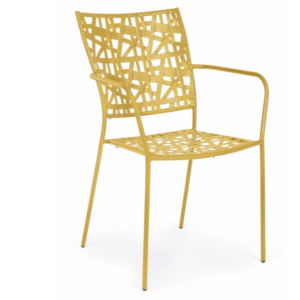 Stylowe krzesło ogrodowe Kelsie w kolorze żółtym