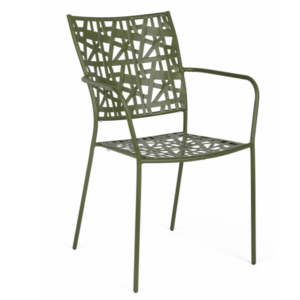 Designerskie krzesło ogrodowe Kelsie w  kolorze zielonym