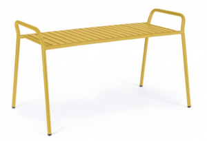 Designerska ławka ogrodowa Dalya w kolorze żółtym