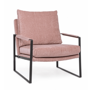 Modernistyczny fotel Isalind w kolorze różowym