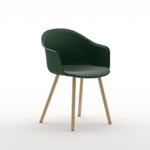 Eleganckie krzesło fotelowe Mani Armshell Plastic +F 4WL