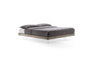 Łóżko SOMMIER H10 90x200 tapicerowane bez pojemnika na nogach plexi