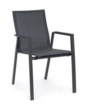 Krion Charcoal krzesło ogrodowe z podłokietnikami