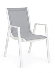 Pelagius White krzesło ogrodowe z podłokietnikami