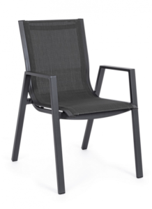 Pelagius Charcoal krzesło ogrodowe z podłokietnikami
