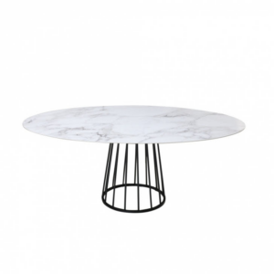 Elegancki stół Siatka z ceramicznym blatem z efektem marmuru
