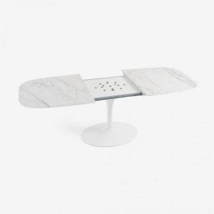 Modernistyczny rozsuwany stół Tulia z ceramicznym blatem z efektem marmuru