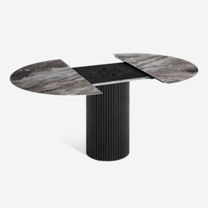 Elegancki rozsuwany stół Hemille z ceramicznym blatem z efektem marmuru