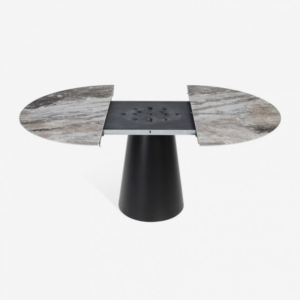 Designerski rozsuwany stół Tribeace z ceramicznym blatem z efektem marmuru