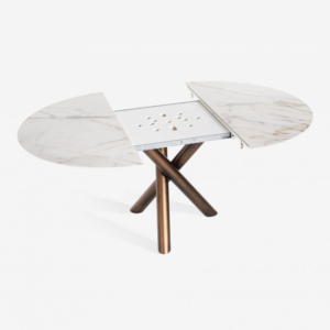 Stylowy rozsuwany stół Van Dick z ceramicznym blatem z efektem marmuru