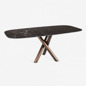 Designerski stół Van Dick z ceramicznym blatem z efektem marmuru
