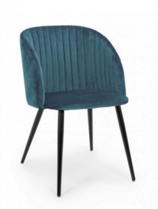 Turkusowe krzesło fotelowe Queen Blue Velvet