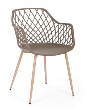 Modernistyczne krzesło Optik Taupe