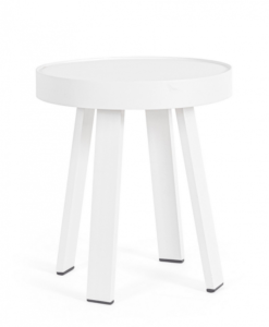 Designerski okrągły stolik kawowy Spyro White do ogrodu Ø41