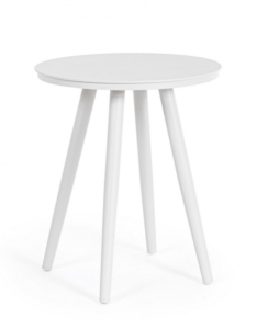 Designerski stolik kawowy Space White do ogrodu Ø40