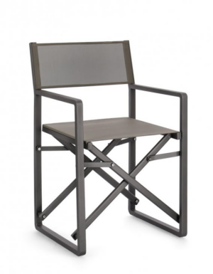 Modernistyczne krzesło ogrodowe Konnor Charcoal