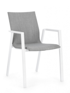 Nowoczesne krzesło ogrodowe Odeon White-Gray