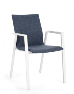 Modernistyczne krzesło ogrodowe Odeon White-Denim
