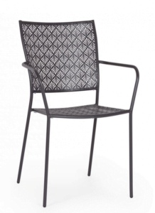 Nowoczesne krzesło ogrodowe Lizette Charcoal