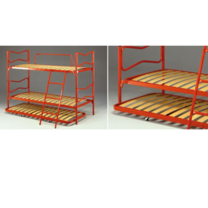 Metalowe, trzyosobowe łóżko piętrowe