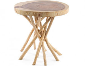 Oryginalny drewniany stolik Sol śr. 56cm