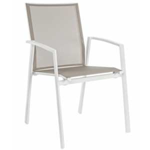 Krzesło ogrodowe Cru beżowe/białe