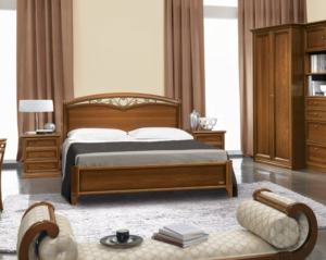 Drewniane łóżko Giotto Curvo Fregio 180cm orzech