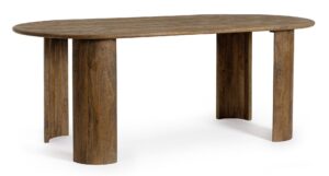 Drewniany stół Orlando z owalnym blatem 210X100 brązowy