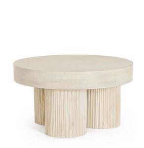 Niski drewniany stolik kawowy Dacca Ø75