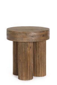 Stylowy drewniany stolik kawowy Dacca Ø45 brązowy