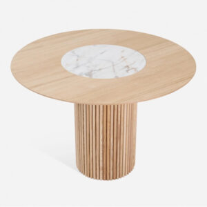 Oryginalny stół Hemille z drewna i ceramiki