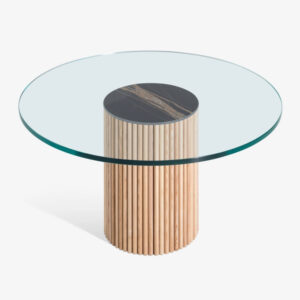 Designerski stół Hemille ze szklanym blatem