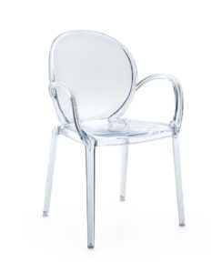 Krzesło z podłokietnikami Camilla transparentne