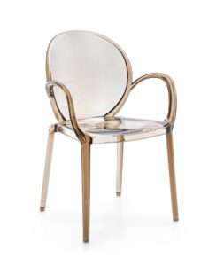 Eleganckie krzesło z podłokietnikami Camilla Coffee