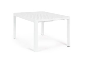 Modernistyczny rozkładany stół ogrodowy Kiplin White 149X97/149