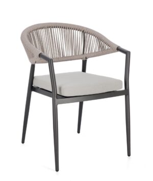 Modernistyczne krzesło ogrodowe Millor Charc/Khaki Modernistyczne krzesło ogrodowe Millor Charc/Khaki