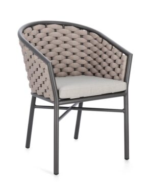 Nowoczesne krzesło ogrodowe Margalida Charc/Khaki Nowoczesne krzesło ogrodowe Margalida Charc/Khaki