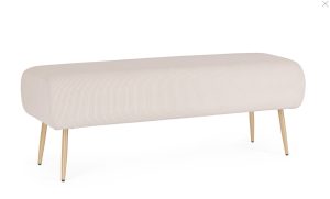 Dwuosobowa ławka Olga White w białym kolorze